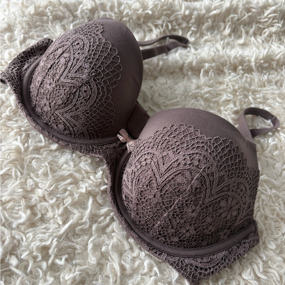 Victoria's Secret Lace Lightly Lined Demi Bra in Taupe